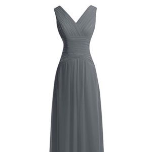 Women’s Long Bridesmaid Dress Pleat A Line Dress